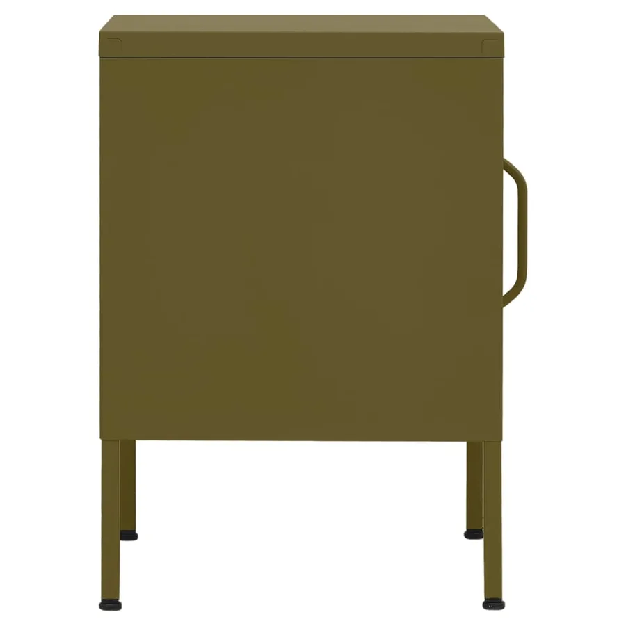 Table de chevet Vert olive 35x35x51 cm Acier - 6