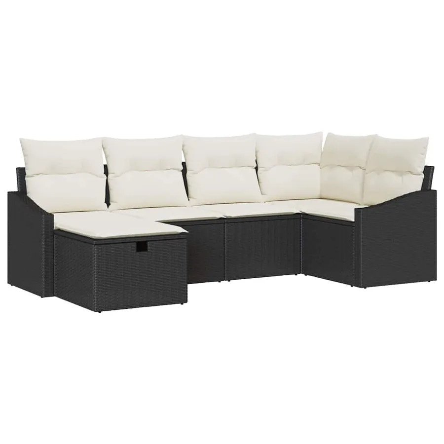 Ensemble de Canapés avec coussin 7 pcs polyrotin - 2