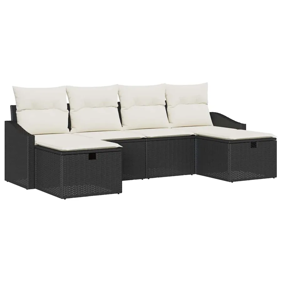 Ensemble de Canapés avec coussin 6 pcs polyrotin - 2