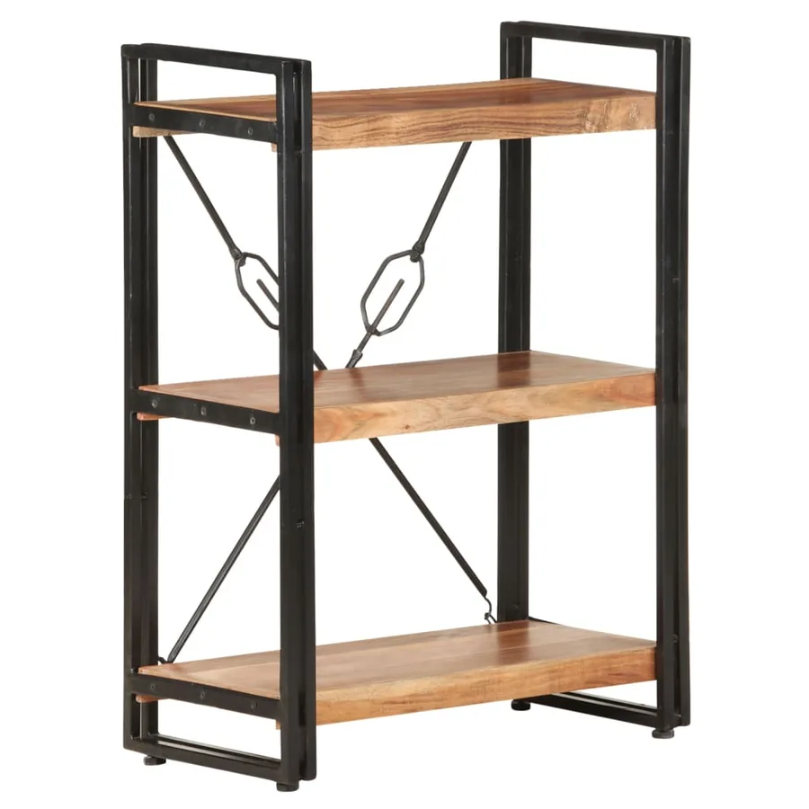 Bibliothèque à 3 niveaux 60x30x80 cm Bois d'acacia massif - 6
