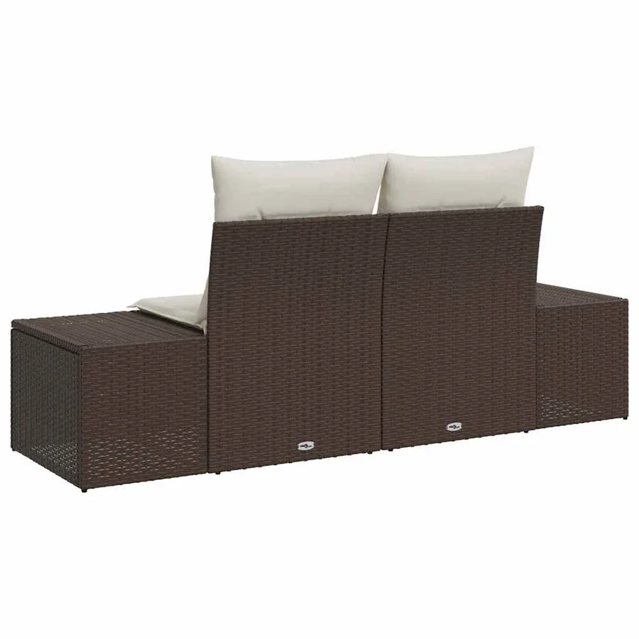 Canapé de jardin avec coussin Marron 184 x 62 x 69 cm polyrotin - 4