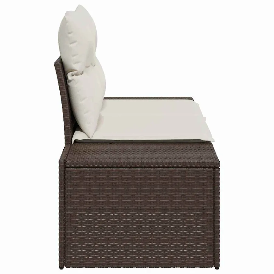 Canapé de jardin avec coussin Marron 184 x 62 x 69 cm polyrotin - 6