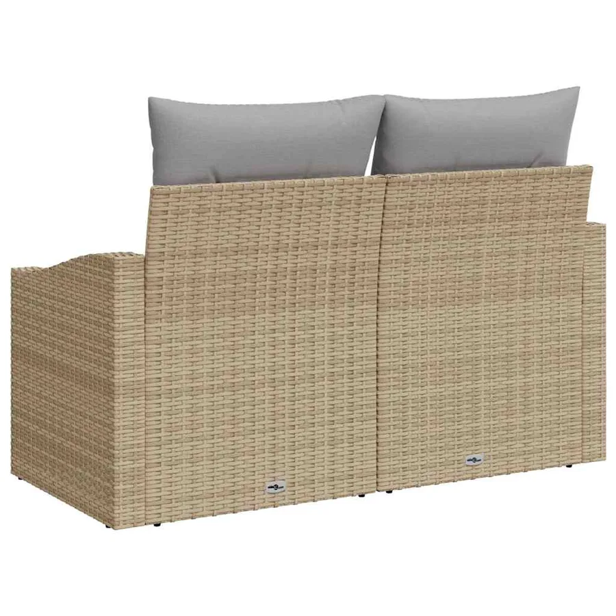Canapé de jardin avec coussin 123 x 62 x 69 cm polyrotin - 3