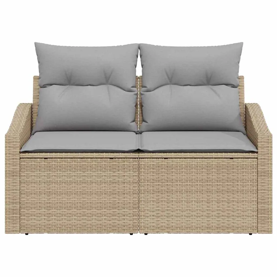 Canapé de jardin avec coussin 123 x 62 x 69 cm polyrotin - 4