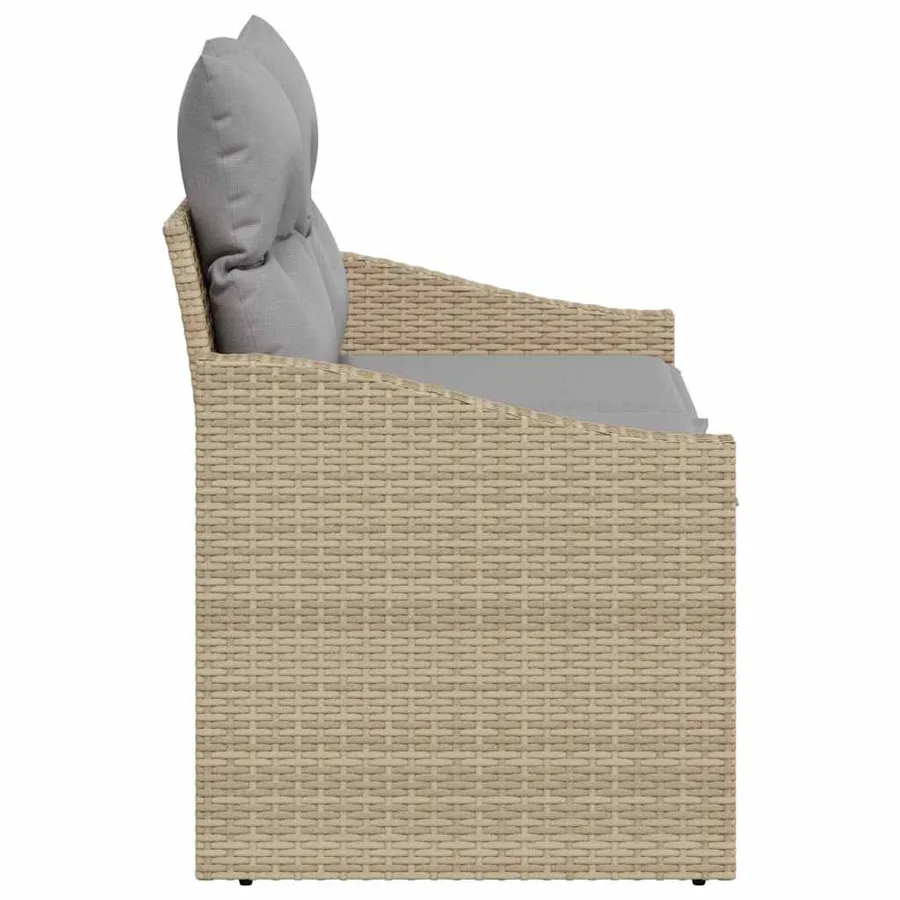 Canapé de jardin avec coussin 123 x 62 x 69 cm polyrotin - 5