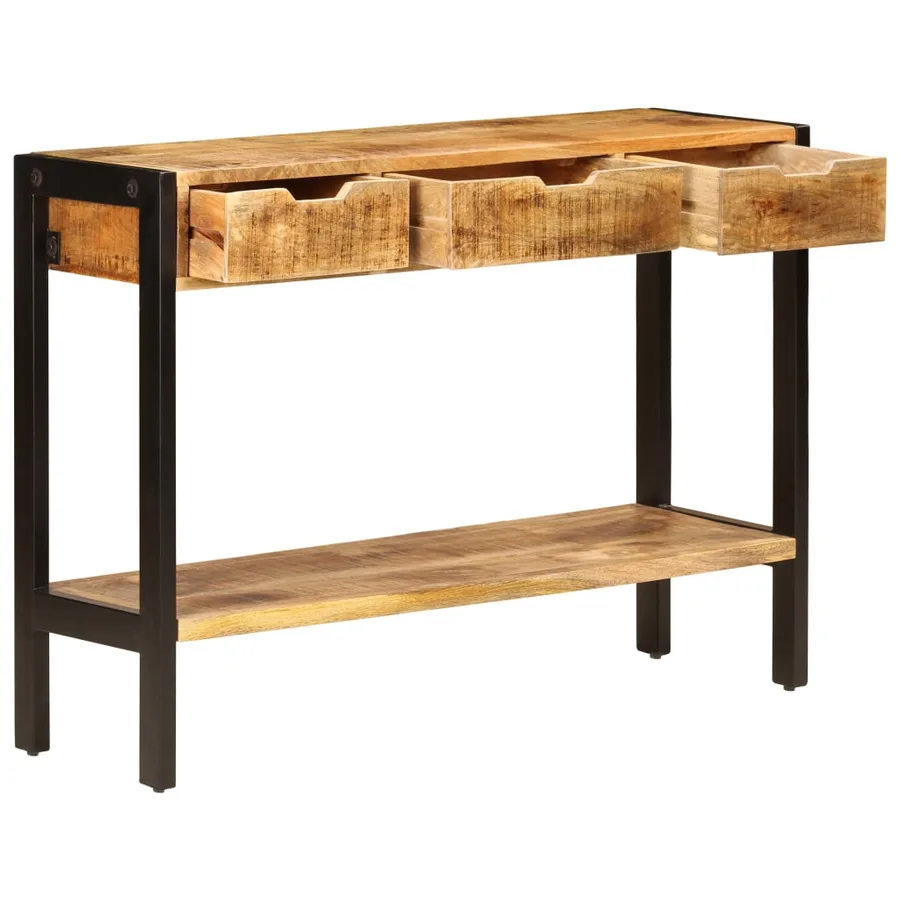 Buffet avec 3 tiroirs 110x35x75 cm Bois de manguier massif - 4