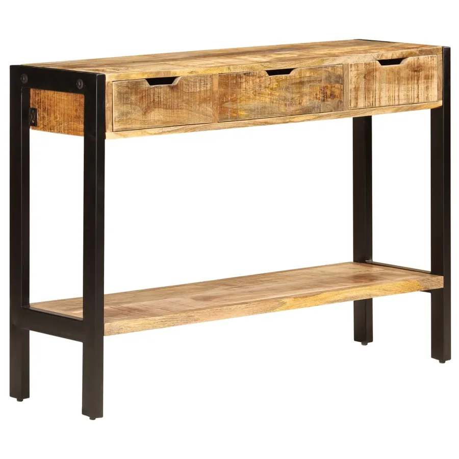 Buffet avec 3 tiroirs 110x35x75 cm Bois de manguier massif - 9