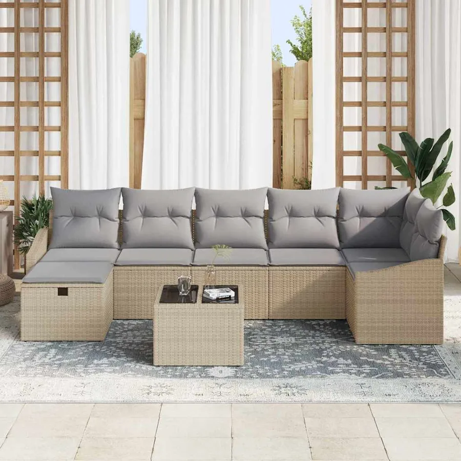 Ensemble de Canapés avec coussin 7 pcs polyrotin - 3