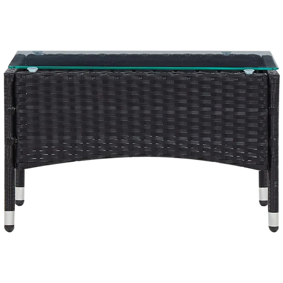Salon de jardin 5 pcs avec coussins résine tressée noir - 12