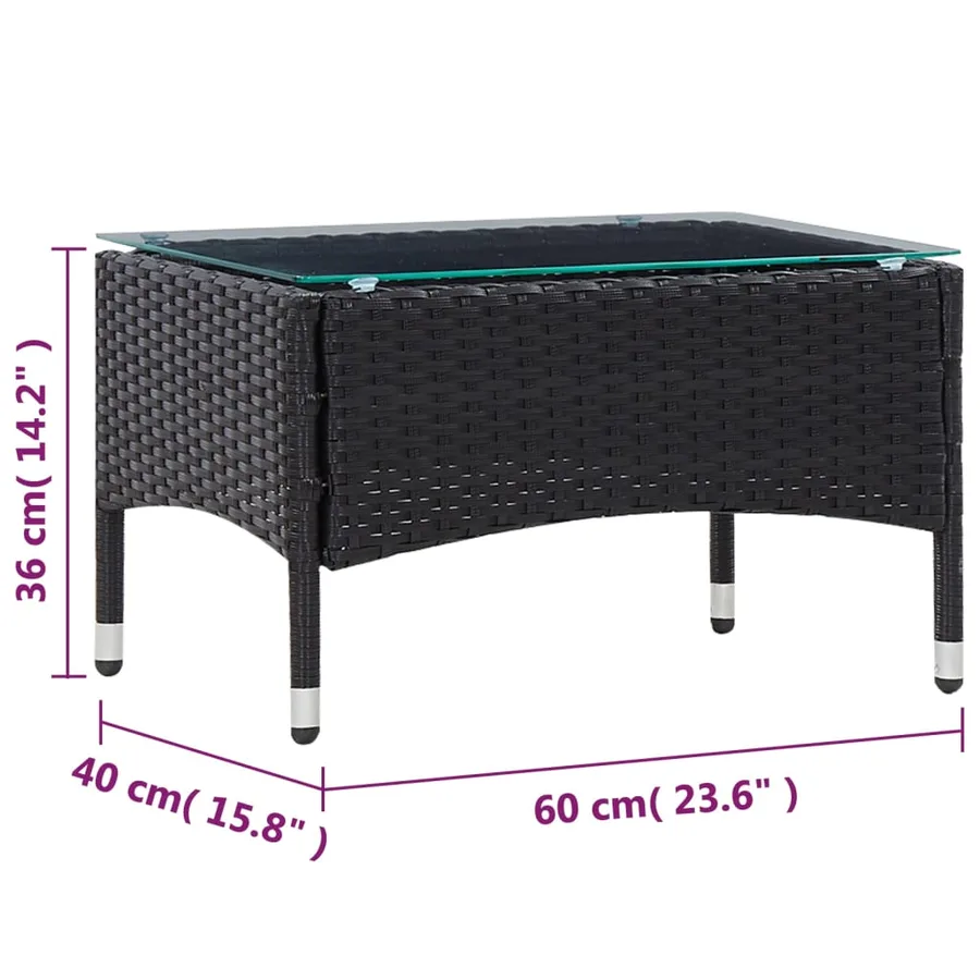 Salon de jardin 5 pcs avec coussins résine tressée noir - 17