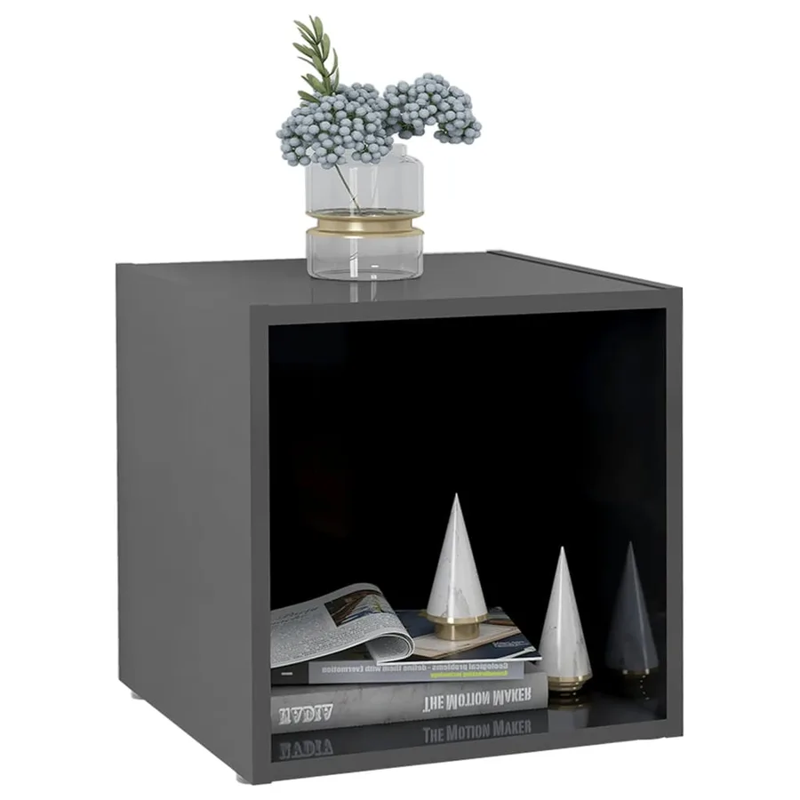 Meubles TV 4 pcs gris brillant 37x35x37 cm bois d’ingénierie - 7