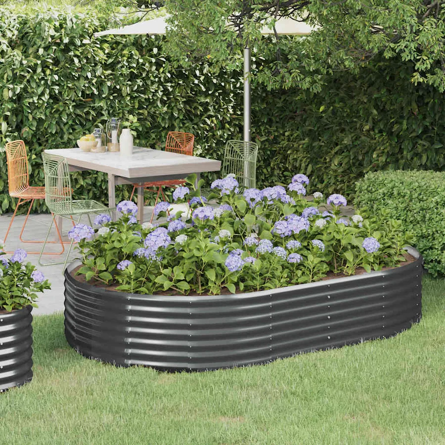 Lit surélevé de jardin Acier galvanisé Anthracite