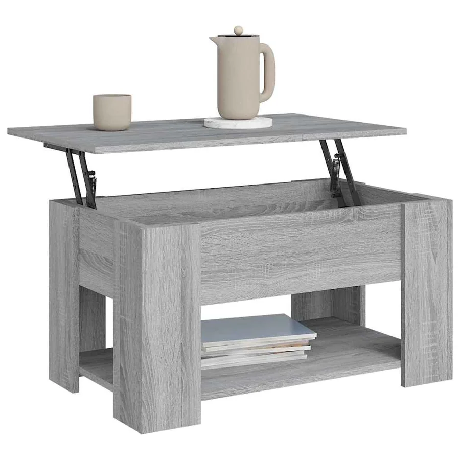 Table basse Sonoma gris 79x49x41 cm Bois d'ingénierie - 7