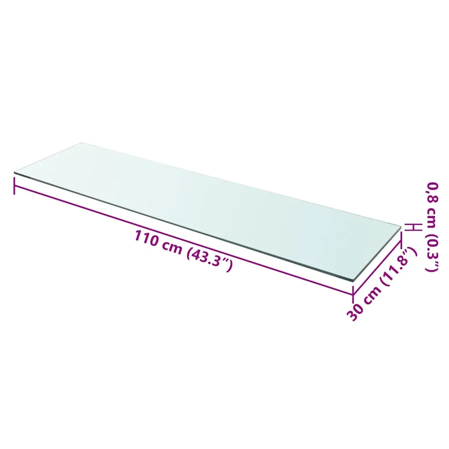 Panneaux d'étagère 2 pcs Verre Transparent 110 x 30 cm - 4