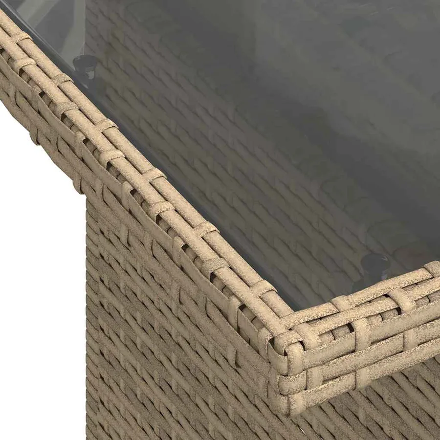 Ensemble de Canapés 7 pcs Beige et Gris clair polyrotin - 7