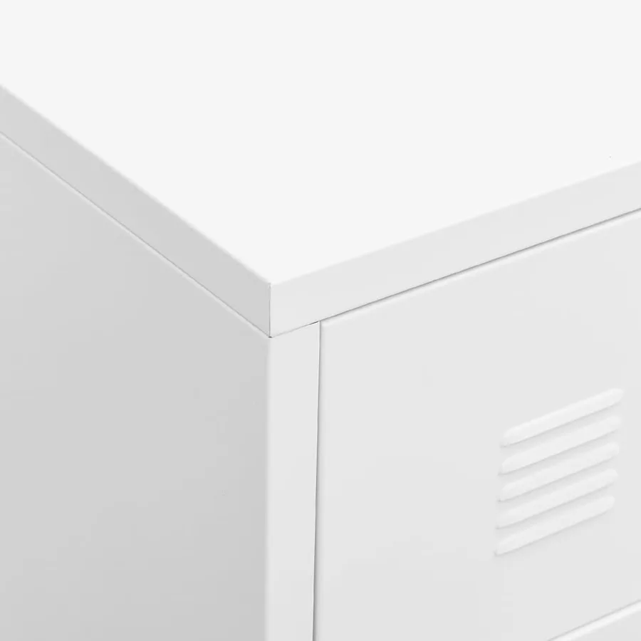 Meuble TV industriel Blanc 105x35x42 cm Métal - 7