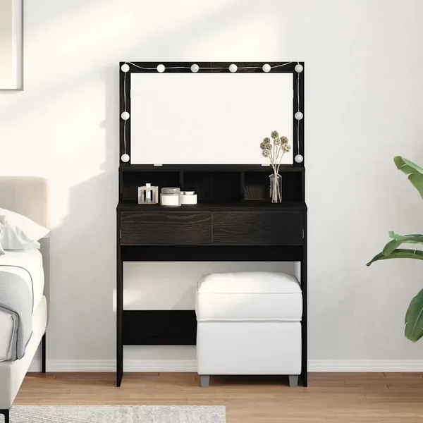 Table de Toilette avec tiroir Chêne noir 80 x 41 x 134,5 cm