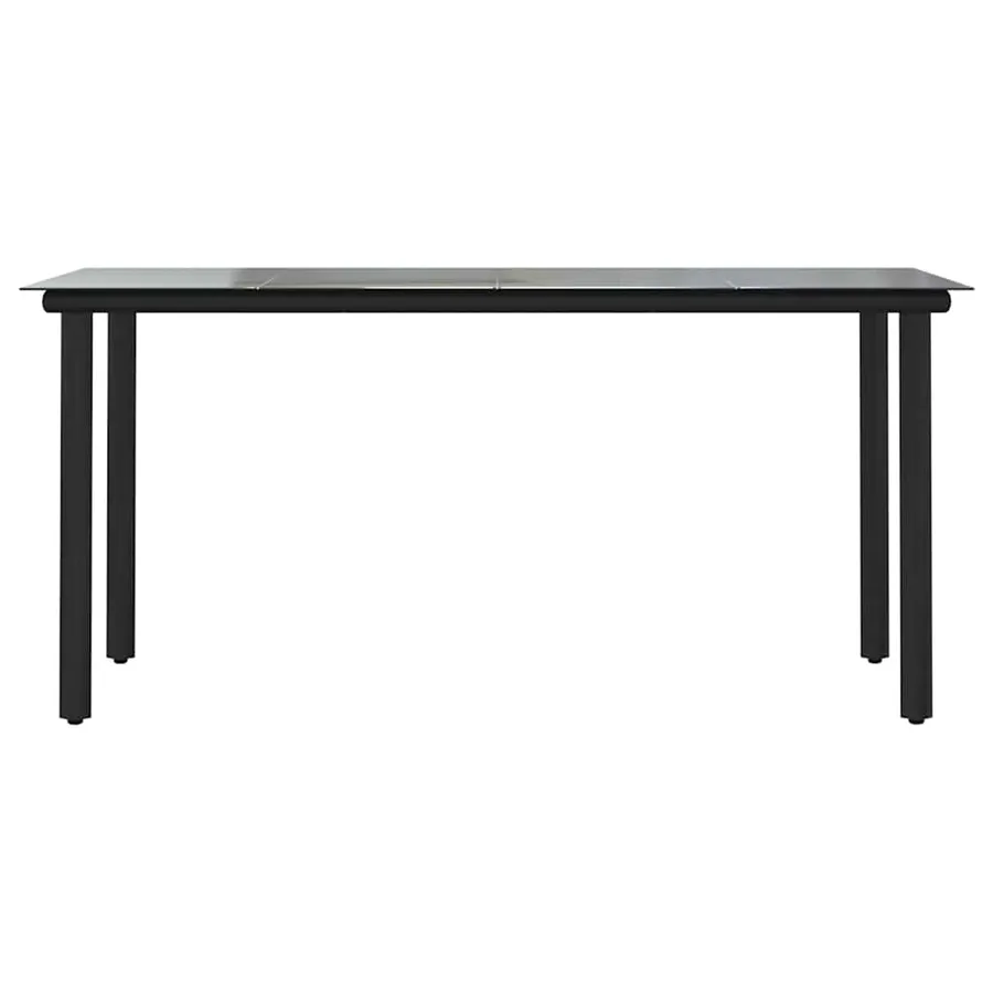 Ensemble à manger jardin coussins 7 pcs gris poly rotin verre - 7