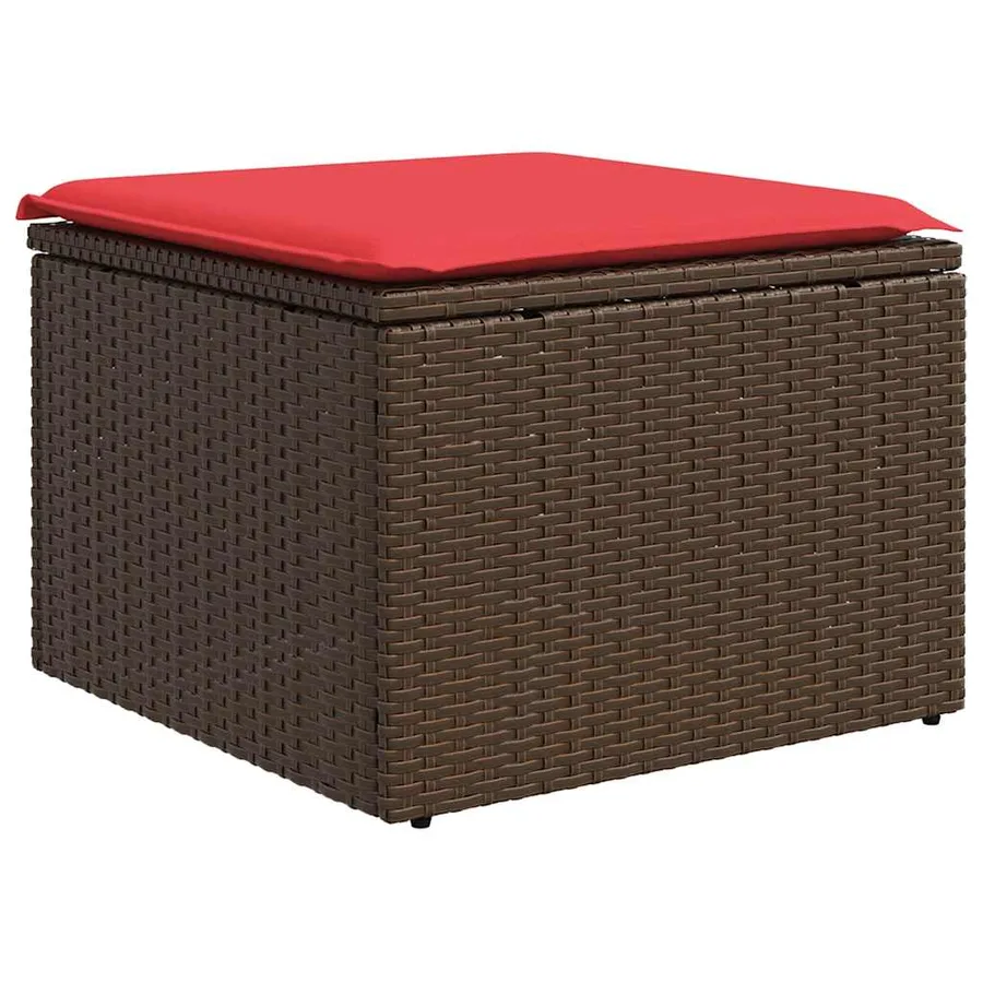 Ensemble de canapé de jardin 8 pcs avec coussins marron résine tressée - 7