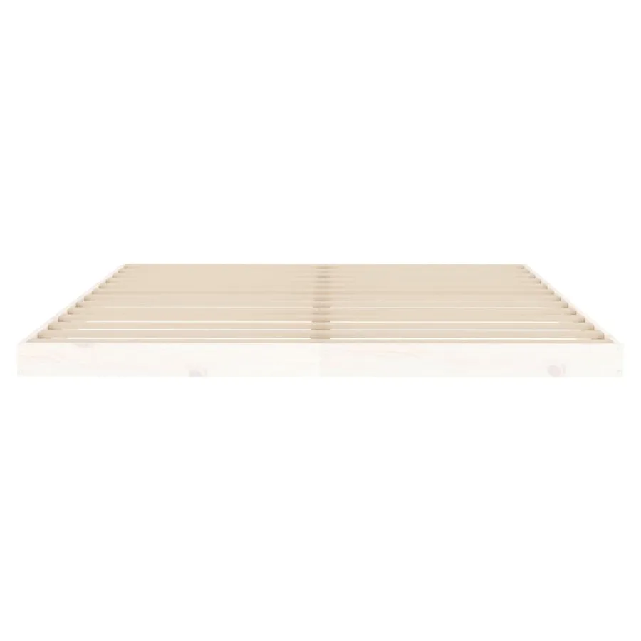 Cadre de lit sans matelas blanc 160x200 cm bois de pin massif - 5
