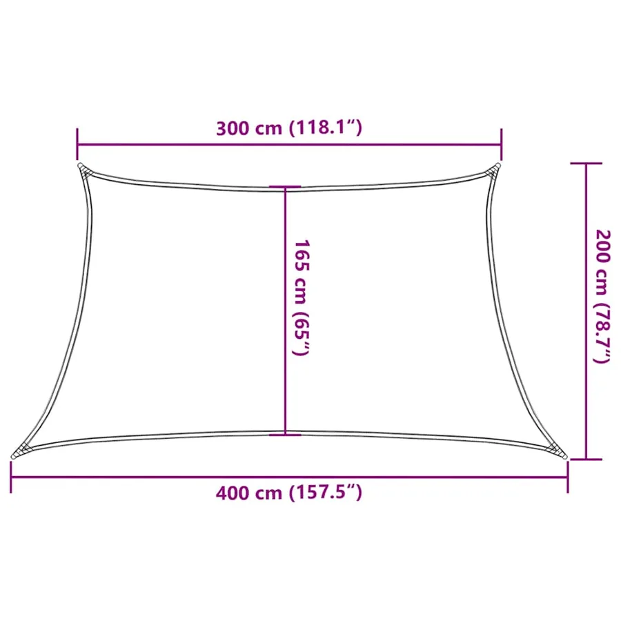 Voile d'ombrage 160 g/m² trapèze orange 3/4x2 m PEHD - 10