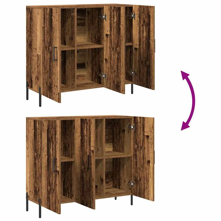 Buffet Bois ancien 90 x 34 x 80 cm Bois d'ingénierie - 11