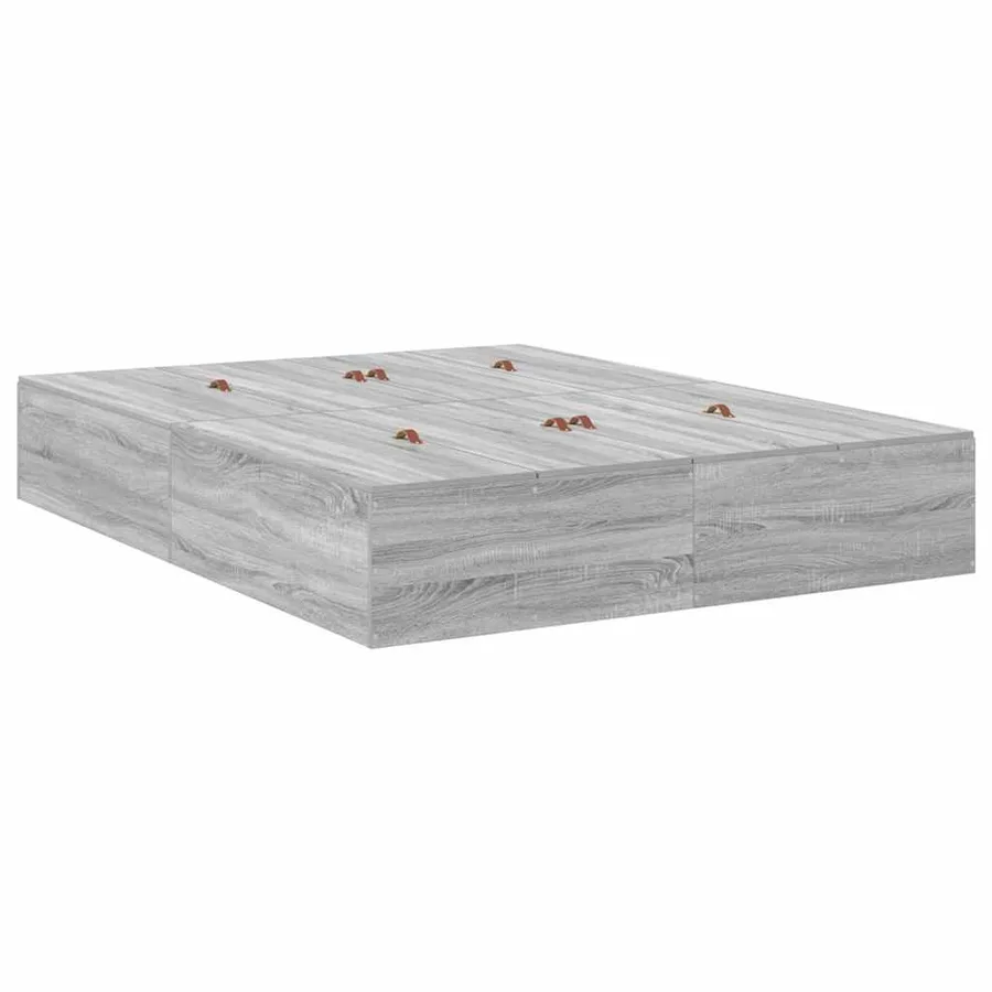 Cadre de lit avec rangement Gris Sonoma 140 x 190 cm - 5