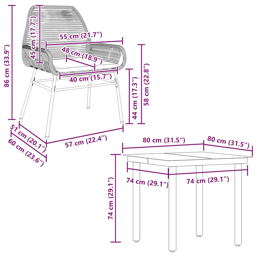 Ensemble à manger de jardin et coussins 5 pcs noir rotin verre - 10