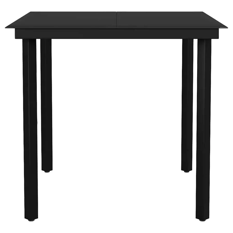 Ensemble à manger jardin 5pcs marron poly rotin verre - 7