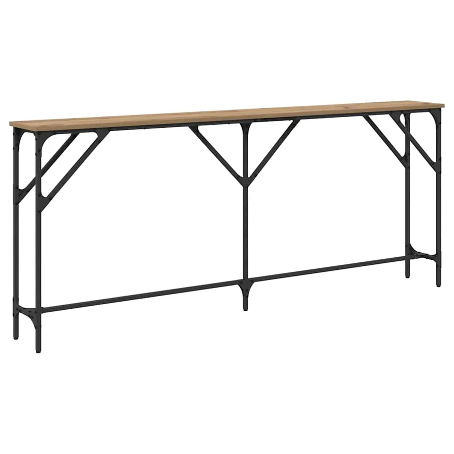 Table console chêne artisanal 180 x 23 x 75 cm - 2