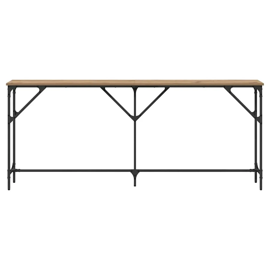 Table console chêne artisanal 180 x 23 x 75 cm - 5