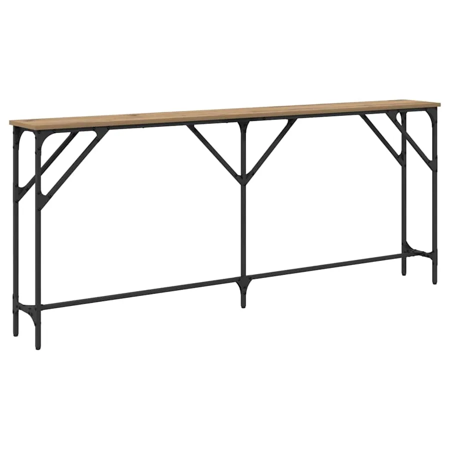 Table console chêne artisanal 180 x 23 x 75 cm - 7