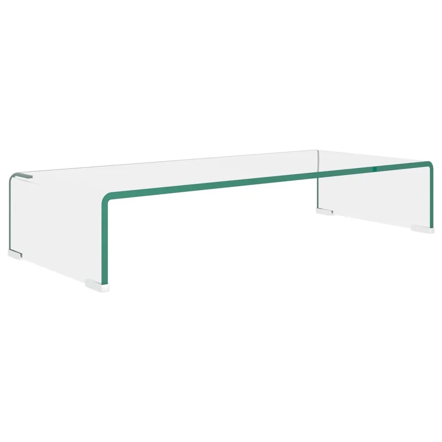 Meuble TV/pour moniteur 70x30x13 cm verre transparent - 2