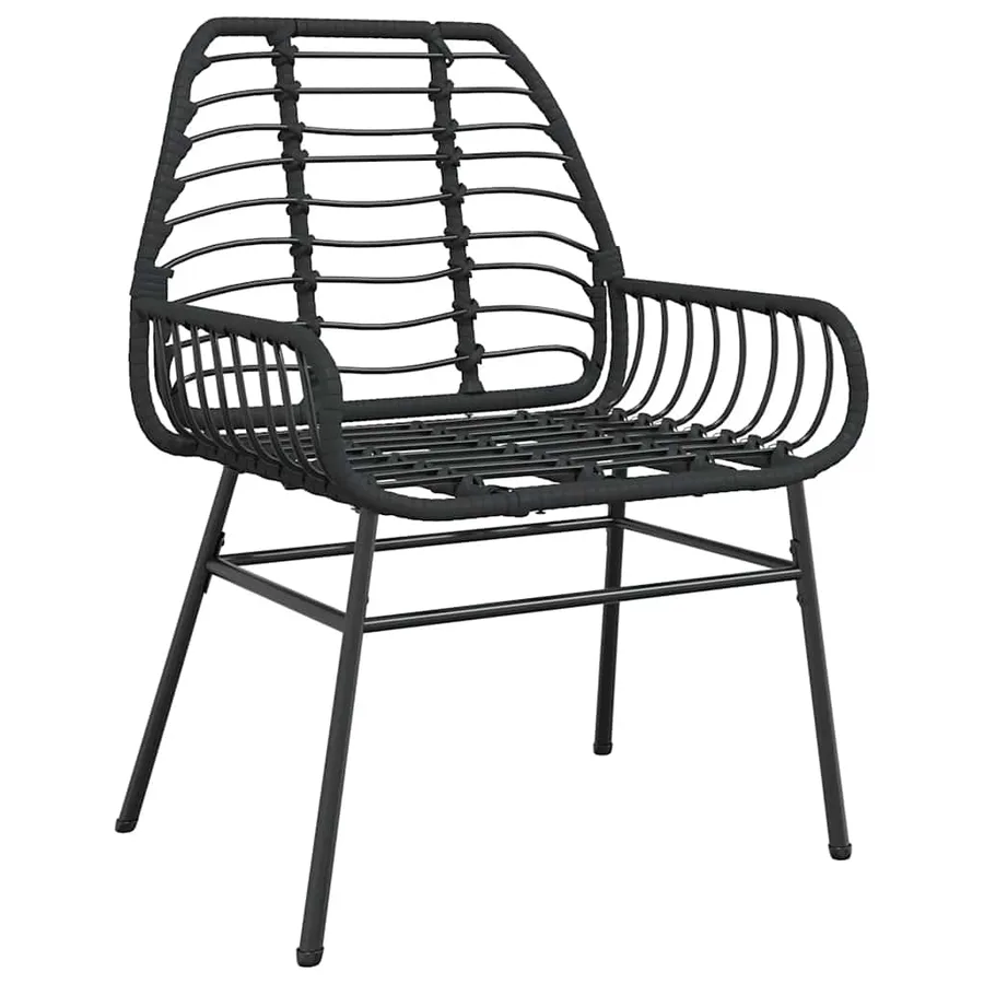 Ensemble à manger de jardin 5 pcs noir résine tressée verre - 4