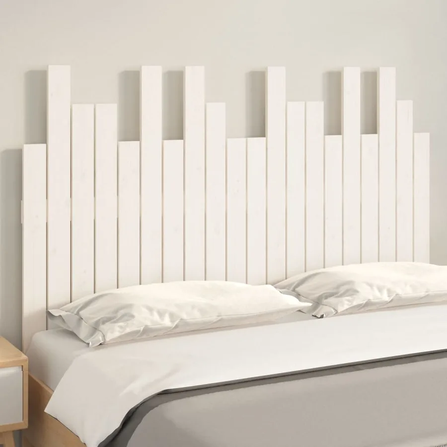 Tête de lit murale Blanc 127,5x3x80 cm Bois massif de pin - 3