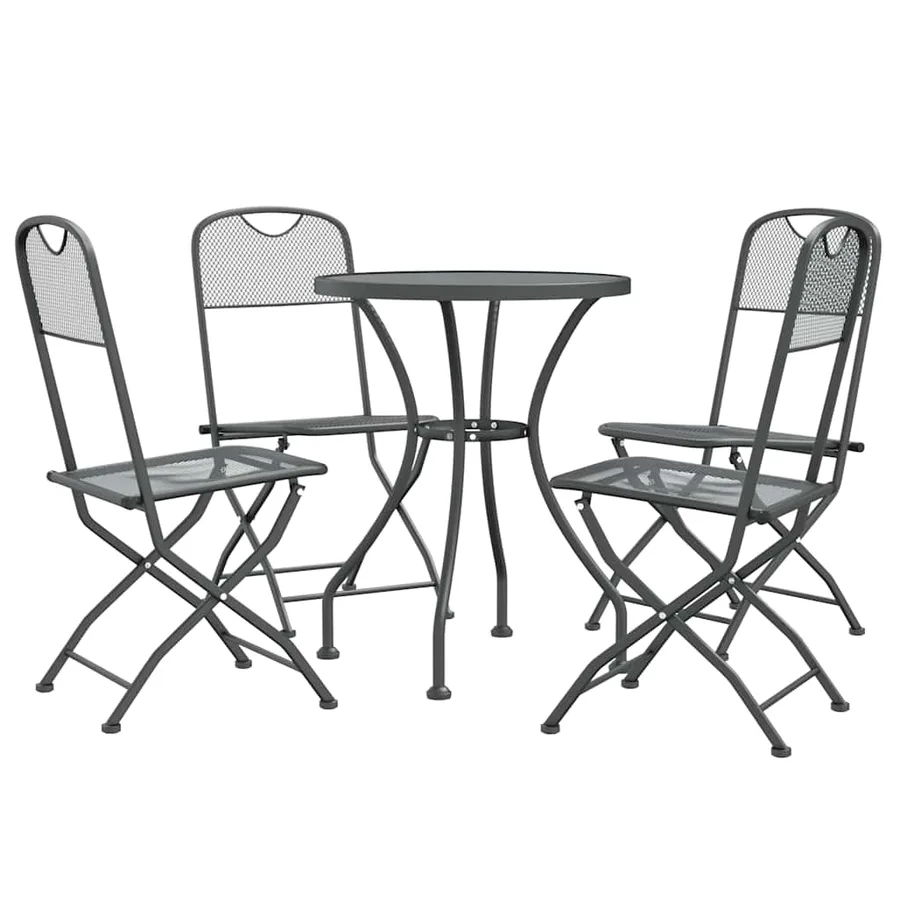 Ensemble à manger de jardin 5 pcs Maille Métal Anthracite - 3