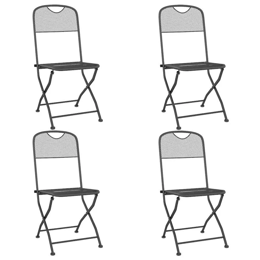 Ensemble à manger de jardin 5 pcs Maille Métal Anthracite - 7