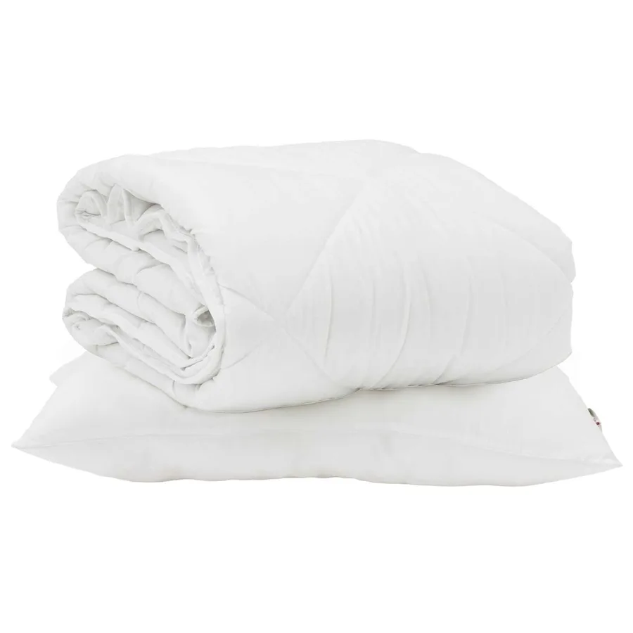 Duvet d'été simple avec oreiller 2 pcs Blanc Microfibre - 2