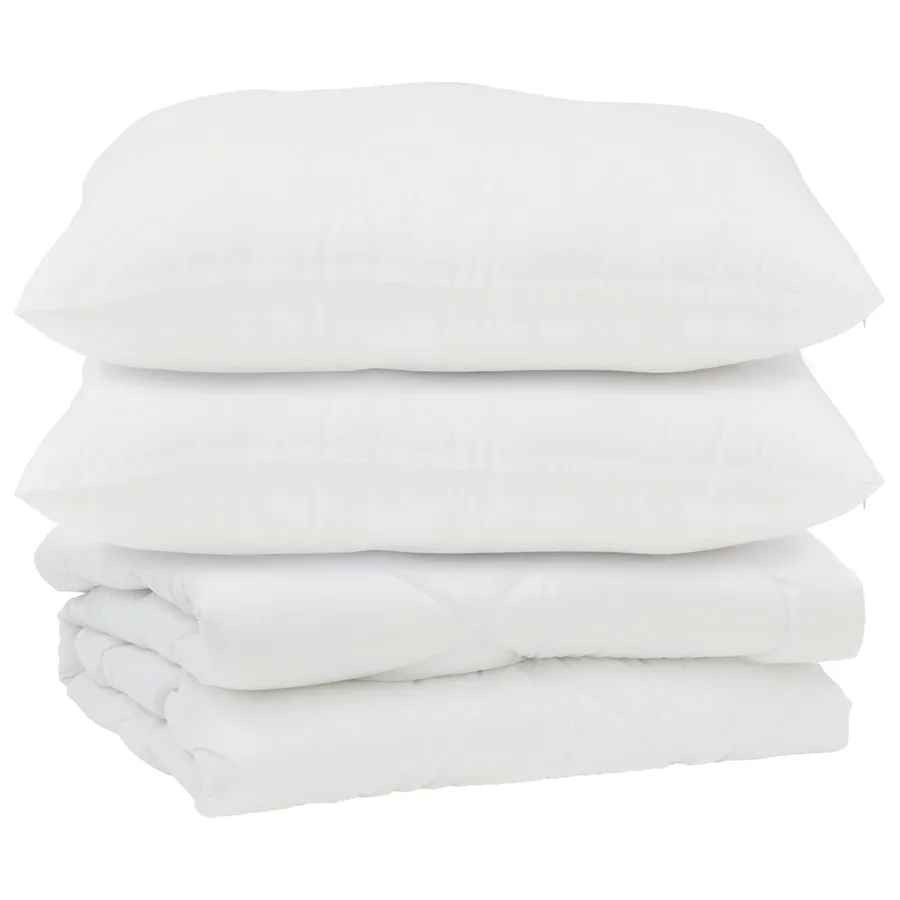 Couette avec oreiller 3 pcs Blanc Microfibre - 2