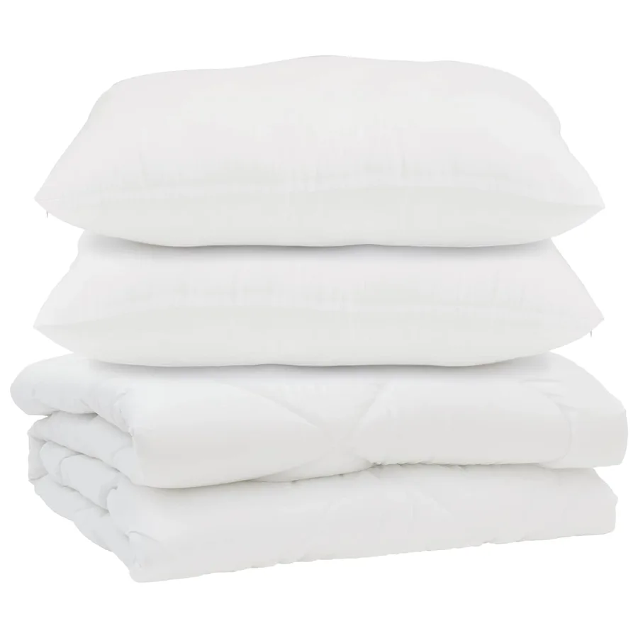 Couette avec oreiller 3 pcs Blanc Microfibre - 2