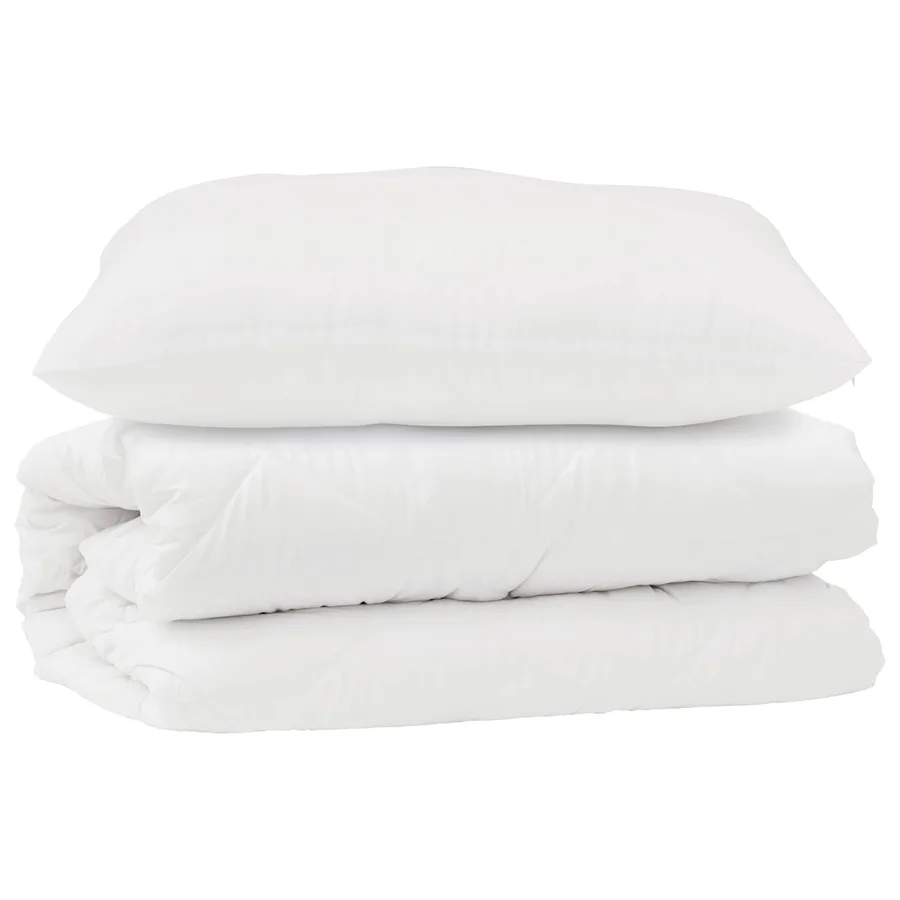 Ensemble de Duvet avec oreiller 2 pcs Blanc Microfibre - 2