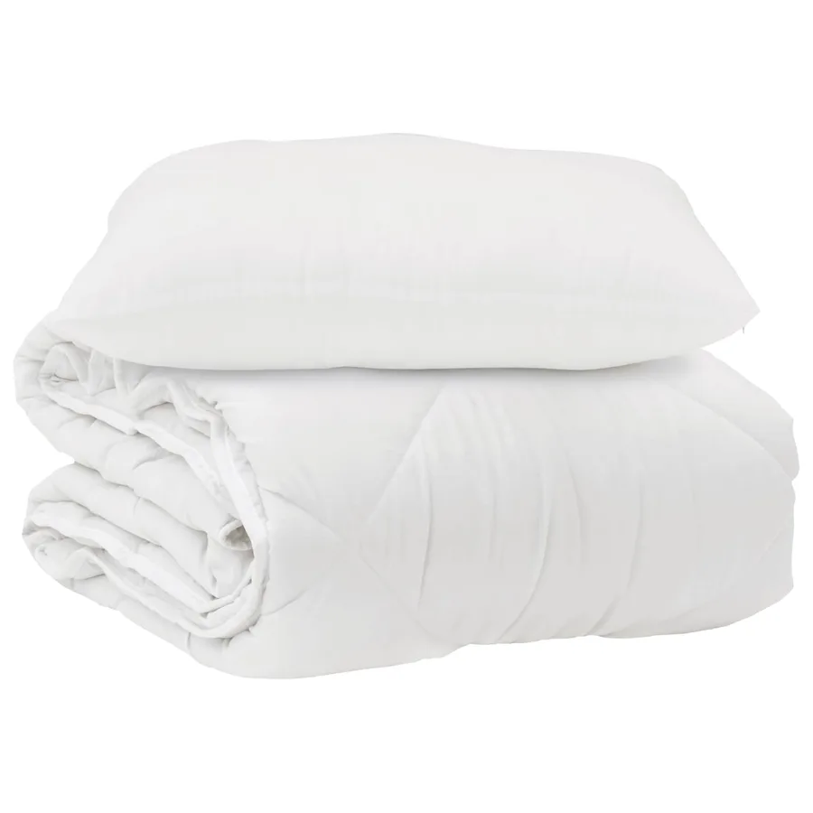 Couette avec oreiller 2 pcs Blanc Microfibre - 2