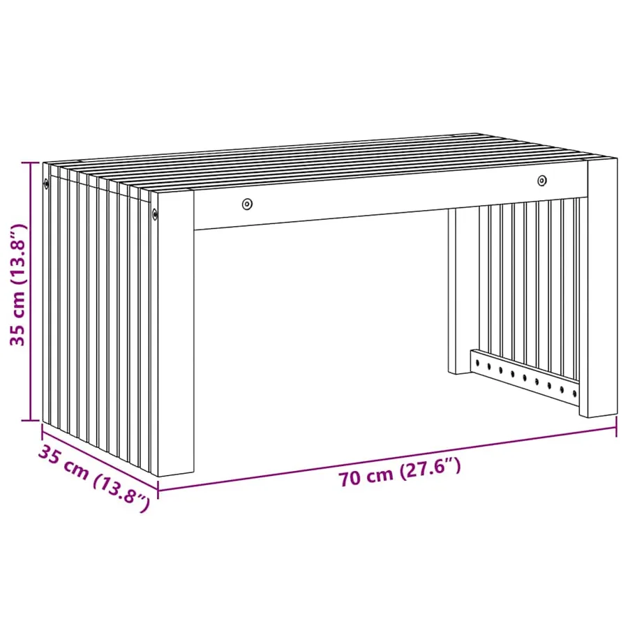 Table d'appoint Huile Naturelle 70 x 35 x 35 cm - 10