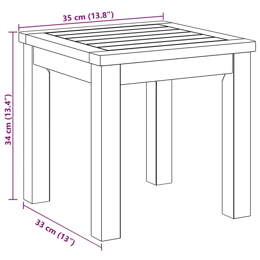 Table d'appoint Huile Naturelle 35 x 35 x 34 cm - 10