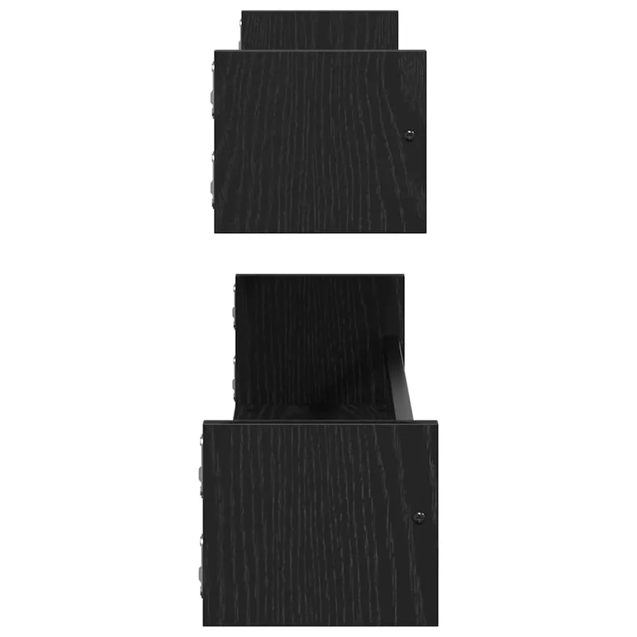 Étagère Murale Montage mural 2 pcs Chêne noir 80 x 16 x 14 cm - 6