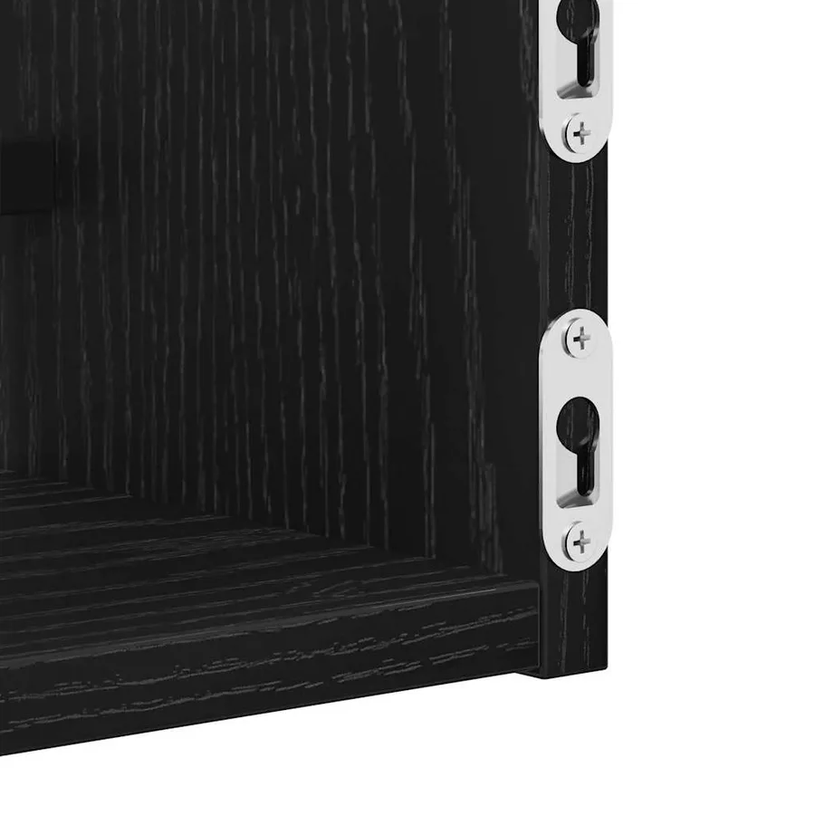 Étagère Murale Montage mural 2 pcs Chêne noir 80 x 16 x 14 cm - 7