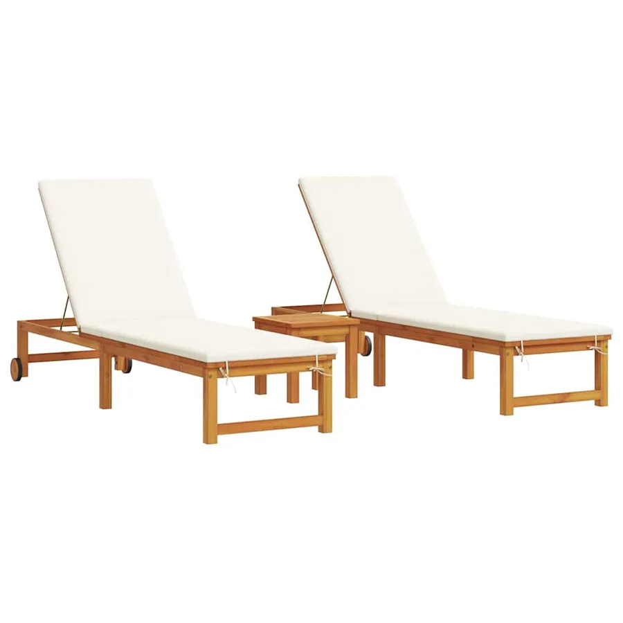 Transat 3 pcs Marron Bois d'Acacia Massif - 2