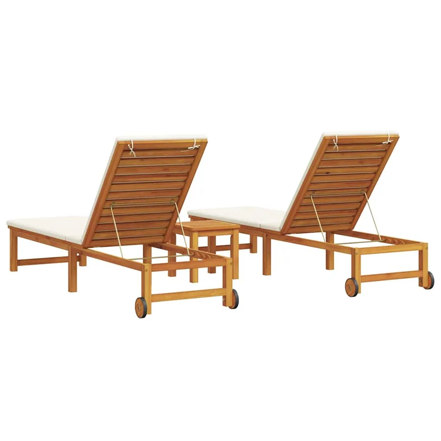 Transat 3 pcs Marron Bois d'Acacia Massif - 6