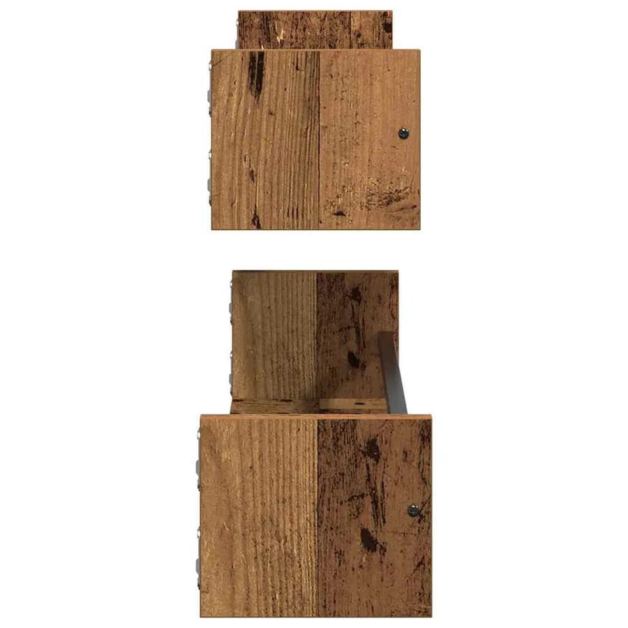 Étagère Murale Montage mural 2 pcs Bois ancien 80 x 16 x 14 cm - 7