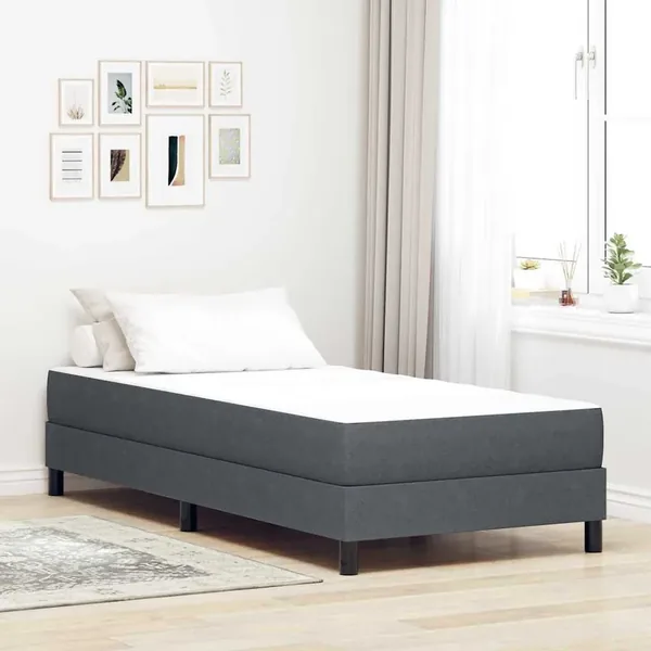 Matelas de Lit avec matelas Gris 100 x 200 cm tissu